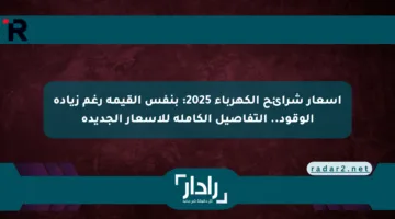أسعار شرائح الكهرباء 2025: بنفس القيمة رغم زيادة الوقود.. التفاصيل الكاملة للأسعار الجديدة